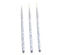 OUNONA Ensemble de 3 Pinceaux à Ongles pour Nail Art Manches Marbrés Poils en Nylon Tailles 11/15/20 MM Outils Précis pour Manucure Professionnelle et Usage Personnel