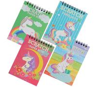 OUNONA Ensemble de 4 Cartes à Gratter en Papier Coloré pour Garçon et Filles, Développement de L'intelligence et Entraînement Manuel, pour Maternelle et Salle de Classe