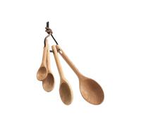OUNONA Ensemble de 4 Cuillères Doseuses en Bois de Hêtre Naturel Boucle Amovible pour Mesures Précises D'ingrédients Secs et Liquides Cuisine