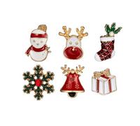 OUNONA Ensemble de 6 Broches Délicates en Alliage pour Noël, Décoration Raffinée et Présent pour Toutes Occasions, Style Rétro Classique et Mode
