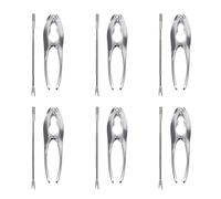 OUNONA Ensemble de Casse Noix(Casse Homard) et pourchettes pour Fruit de mer en Alliage de Zinc et Acier inoxydable-6pcs casses hormard et 6pcs fourchettes