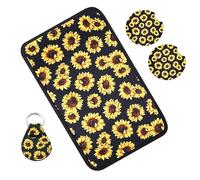OUNONA Ensemble de Housses de Siège de Voiture à Motif Tournesol 12 en 1 pour Accoudoir de Véhicule Universel