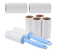OUNONA Ensemble de Rouleau Anti-Peluches Bleu avec Poignée Ergonomique en Abs, Rouleau Adhésif Puissant pour Poils de Chat et Chien Vêtements et Meubles