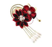 OUNONA Épingle à Cheveux Fleurie Style Chinois Pince à Cheveux à Pompon Floral Style Kimono Japonais Accessoire de Coiffure Vintage pour Femmes et Filles
