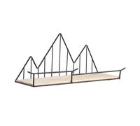 OUNONA Étagère de Rangement Murale Support Polyvalent et Design Élégant en Fer Forgé Noir Bois Rangement Puissant sans Percer Cuisine et Maison