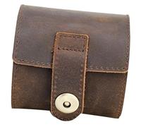 OUNONA Étui à Montre Individuel Portable en Simili Cuir Ton Café Boîte de Rangement Compacte pour Montre Homme et Femme de Voyage Facile à Ouvrir et Transporter Coffret Boîtier Simple
