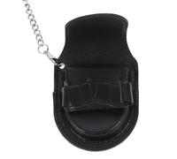 OUNONA Étui en Similicuir Noir pour Montre de Poche, Rangement Portable, Design Vintage Texture Bambou, pour Voyage et Présent Père ou Mari