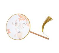 OUNONA éventail Rond en Porcelaine Ventilateur éventail de Style Chinois Fans de Danse Fans de Mariage éventail Circulaire à en Bois