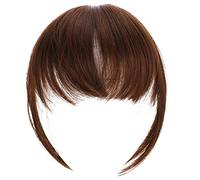 OUNONA Fausse Frange à Clipser Naturelle Tempes Postiche Cheveux Synthétiques Volume Instantané Accessoire de Coiffure pour Fête Facile à Poser