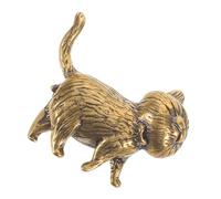 OUNONA Figurine Amulette Chat Qui Fait Coucou en Laiton Massif Mini Statue Décorative Vintage 1 Pièce Bibelot Chat pour Bureau et Cérémonie du Thé Objet de Collection Chance et