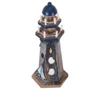 OUNONA Figurine Phare Bois Miniature Décor Nautique Style Méditerranéen avec Voilier Ornement de Table Centre de Fête et Décoration Maison Plage