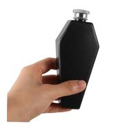 OUNONA Flasque à Acier Inoxydable Forme Cercueil Mini Bouteille pour Whisky et Liqueur Étanche Noire Décoration Halloween et Cosplay