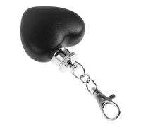 OUNONA Flasque à Porte-Clés en Acier Inoxydable 30 Ml de Cœur Mini Flasque de Poche Noire sans Entonnoir pour Randonnée Camping et Usage Extérieur