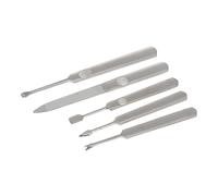 OUNONA Fourchette Inoxydable 5 Pièces pour Cuticules, Pousse-peaux Mortes Petite Taille, Outil Manucure Professionnel, Usage Domestique et Salon, Acier Solide et Pratique