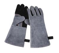 OUNONA Gants de Soudage Cuir Renforcé Protection Chaleur Prolongée Doublure Douce Antifadigue Manchette Longue pour Bras Résistants Abrasions et