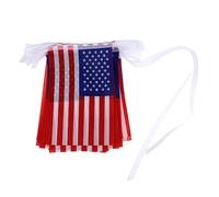 OUNONA Guirlande De Drapeaux Américains 10 Mètres 14x21 Cm Bannières Suspendues En Tissu Solide Décoration Patriotique Pour Fête Nationale Et Événements Festifs Lot De 38 Fanions