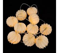 OUNONA Guirlande Lumineuse LED Citrouille en Papier, Petites Lanternes Lumineuses Orange sans Piles, Décoration Intérieure pour Fêtes Halloween, Mariage et Ambiance Festive, 1 Mètre