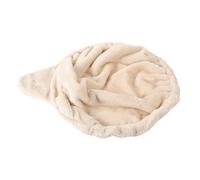 OUNONA Hamac pour Chat de Cuillère Ronde en Polaire Marron, Panier Profond de Remplacement pour Arbre à Chat, Espace de Repos Polyvalent à Suspendre, Taille 47x36cm