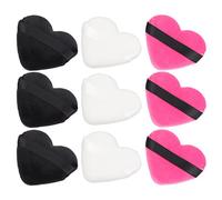 OUNONA Houppettes pour Poudre Maquillage 9pcs en Peluche Douce Peau-friendly, Lisses et Adaptées pour Poudre Visage et Fixation du Maquillage
