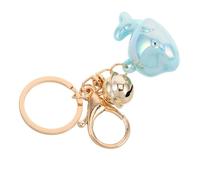 OUNONA Iridescent Dolphin Keychain With Bell Solid Color Ocean Animal Pendant For Party Favors Shower Gifts And Backpack Decoration