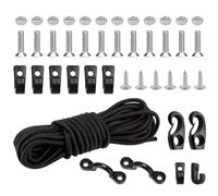 OUNONA Kit D'accessoires Kayak avec Cordes Élastiques en Caoutchouc et Plastique, Sangles avec Crochets pour Sécuriser Pagaies et Accessoires, pour Canoës et Kayaks