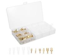 OUNONA Kit de 270 Connecteurs de Fil en Cuivre Manchons Isolants, Bornes à Sertir Dorées, pour Câblage Audio Voiture, Résistants à Haute Température, Kit Complet de Bornier Électrique