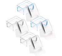 OUNONA Kit de 4 Tampons à Ongles Rectangulaires en Silicone et Plaques en Acier Bleu et Transparent pour Stamping Nail Art Manucure Française et Création DIY D’Accessoires Nail Art