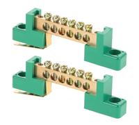 OUNONA Kit de Barre de Terre en Cuivre 6 Bornes 2pcs pour Boîtes de Distribution Conductivité Élevée et Connexion Pratique pour Distribution Électrique