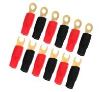 OUNONA Kit de Connecteurs Électriques Audio Cosses à Sertir Isolées, Assortiment 12 Pièces, Gaines Thermorétractables Rouge et Noir, pour Câblage Audio et Borne Marine, Usage Industriel