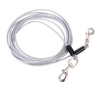 OUNONA Laisse Double Tête 5 MM X 15 M en Câble d'acier, Laisse d'Extérieur Sécurisée pour Chiens Adaptée la Course et Promenade Deux Chiens Couleur Aléatoire
