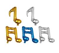 OUNONA Lot de 10 Ballons Aluminium de Notes de Musique, Couleurs Bleu, Doré et Argenté, Réutilisables et Faciles à Gonfler, Accessoires Décoratifs pour Fêtes D’anniversaire et Mariages