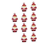 OUNONA Lot de 10 Cloches de Noël Suspendues Rouges Miniatures 22 X 18 MM Décoration Festive pour Intérieur et Extérieur Pendentifs Cloche Suspendue pour Décoration de Noël