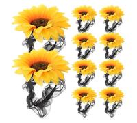 OUNONA Lot de 10 élastiques à cheveux en forme de tournesol jaune, accessoires décoratifs pour queue de cheval, pour femmes et filles