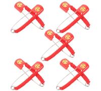 OUNONA Lot de 10 épingles de sûreté pour couches lavables, 5,5 cm, en acier inoxydable, avec cordon rouge, chinois, attaches de sécurité pour langes de bébé pendant la grossesse.