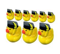 OUNONA Lot de 10 Mini Figurines De Canards en Forme De Chapeau De Remise De Diplôme Miniatures Créatives Paysage Jouets Miniatures en Vrac Accessoires pour Maison De Poupée Petits
