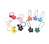 OUNONA Lot de 10 Porte-Clés en Fleurs Colorées Pendentifs en Résine Ornements Suspendus pour Paquet à Main Décoration de Paquet pour Femmes d'Anniversaire