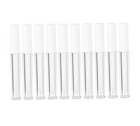 OUNONA Lot De 10 Tubes à Lèvres Vides 2,5 Ml Transparents Pratiques Pour Brillant à Lèvres Voyage Cosmétique Couvercle Blanc