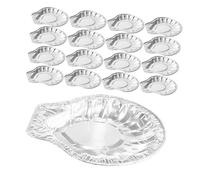 OUNONA Lot de 100 Barquettes Jetables en Aluminium de Coquillage, Mini Plateaux à Huîtres Résistants, pour Cuisson au Four et Barbecue, pour Fruits de Mer et Présentation Élégante