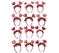 OUNONA Lot de 12 bandeaux en forme de cœur Bandeau pour la Saint-Valentin - Accessoires pour cheveux femme pour fêtes, mariages et anniversaires - Accessoires pour la Saint-Valentin
