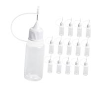 OUNONA Lot de 15 Flacons de Colle à Pointe Aiguille 10Ml Bouteilles Souples en Plastique Applicateur pour DIY Outil de Quilling Bouteille Transparente pour Colle et Huile