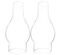 OUNONA Lot de 2 abat-jours à pétrole style vintage en verre transparent pour lampe à pétrole, idéal pour le remplacement ou la décoration de votre lampe à pétrole.