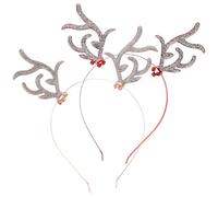OUNONA Lot de 2 Bandeaux de Fête de Noël en Corne de Cerf Serrage-Tête Créatif en Métal Léger Couleur Rose Doré et Rouge Accessoires pour Anniversaire Carnaval et Soirées Festives