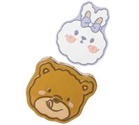OUNONA Lot de 2 Boîtes à Biscuits en Fer-blanc 2 Pcs Motif Ours et Lapin Mignons Boîtes Vides pour Biscuits et Bonbons Décoratives pour Fêtes Rangement Moyen Format Usage