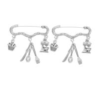OUNONA Lot De 2 Broches Épingles De Sûreté Pour Vêtements, Bijoux Pâtisserie En Alliage De Zinc, Décoration Mode Féminine, Présent Pâtissier Cuisine Et Événement Gourmand, Finition Raffinée