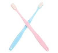 OUNONA Lot de 2 Brosses à Dents Adultes à Poils Ultra-Doux Nettoyage en Profondeur des Gencives Brosse à Dents Souple pour Soin Bucco- Quotidien Hygiène Orale