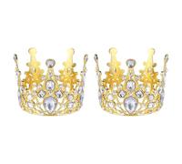 OUNONA Lot de 2 Couronnes de Gâteau d'Anniversaire Miniatures en Couleur Or Décorations Rétro Baroques pour Cupcakes et Desserts Ornement de Fête Polyvalent pour Shower et Mariage