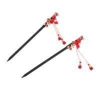OUNONA Lot de 2 Épingles à Cheveux Style Vintage en Bois à Motif Trèfle, Accessoires Coiffure Traditionnels Han pour Femmes, Décorations Rétro Légères et Élégantes pour Tenues