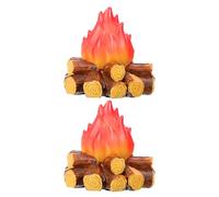 OUNONA Lot de 2 Lampes à Flamme Artificielle : Mini veilleuse de feu de Camp avec Effet de feu réaliste - Idéal pour Halloween, Noël et Les décorations de fêtes en Plein air (sans Pile)