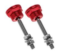 OUNONA Lot de 2 Loquets à Dégagement Rapide en Aluminium Rouge Goupilles de Capot Antivol Miniatures à Bouton-Poussoir Verrou Compact pour Fixation Sécurisée sous Capot Voiture de