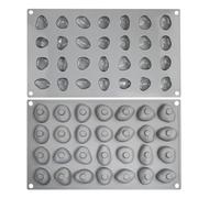 OUNONA Lot de 2 moules en silicone à 28 cavités en forme de galets, antiadhésifs, pour mini-chocolat, cristal, époxy, bijoux, pendentifs, fabrication de bonbons